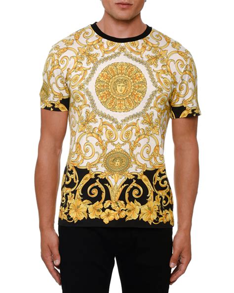 versace palm print t shirt|versace graphic t shirts.